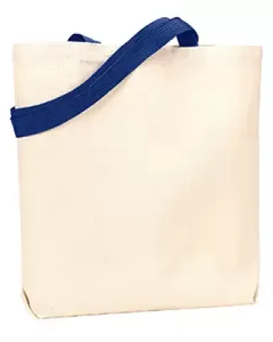 Liberty Bags 9868 Jennifer Cotton Canvas Tote NATURAL/ NAVY front view