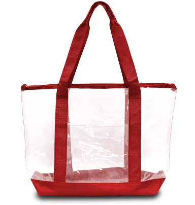 Liberty Bags 7009 Clear Boat Tote RED front view