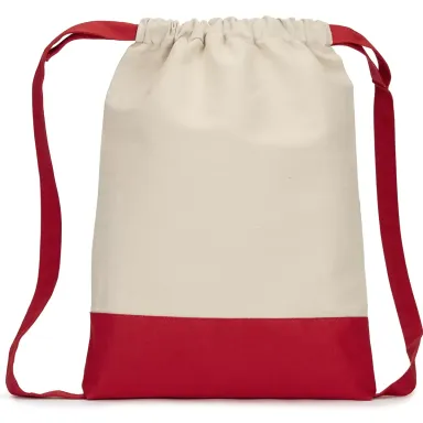 Liberty Bags 8876 10 Ounce Cotton Canvas Contrast  NATURAL/ RED front view