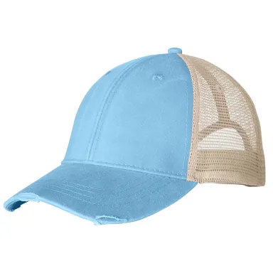 Ollie Cap in Baby blue/ tan front view