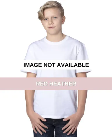 Threadfast Apparel 600A Youth Ultimate T-Shirt RED HEATHER front view