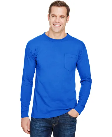 Bayside Apparel 3055 Union-Made Long Sleeve T-Shir in Royal blue front view