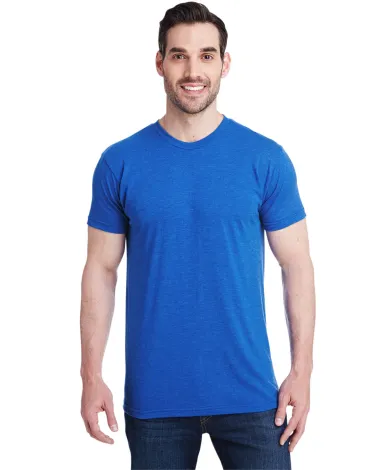 Bayside Apparel 5710 Unisex Triblend T-Shirt in Tri royal blue front view
