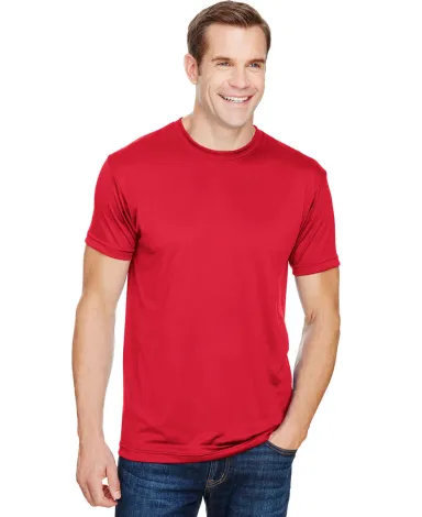 Bayside Apparel 5300 USA-Made Performance Tee in Red front view