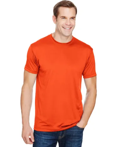 Bayside Apparel 5300 USA-Made Performance Tee in Bright orange front view