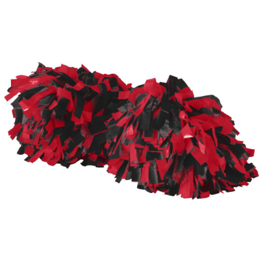 Augusta Sportswear 6003 Spirit Pom in Black/ red front view
