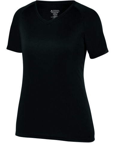 Augusta Sportswear 2792 Women's Attain Wicking Shi in Black front view