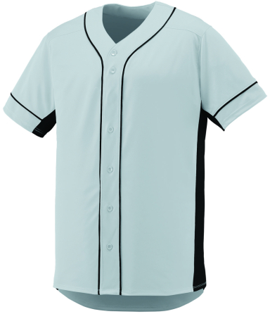 Augusta Sportswear 1660 Slugger Jersey in Silver/ black front view