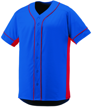 Augusta Sportswear 1661 Youth Slugger Jersey in Royal/ red front view