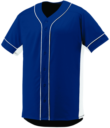 Augusta Sportswear 1661 Youth Slugger Jersey in Navy/ white front view