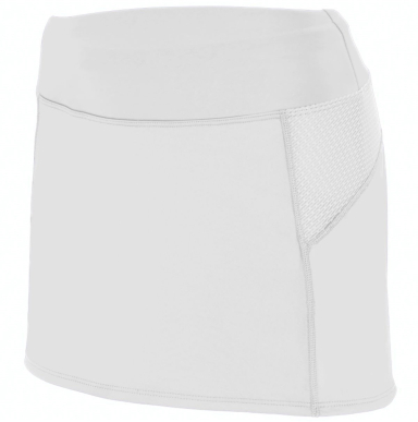 Augusta Sportswear 2420 Women's Femfit Skort in White/ graphite front view