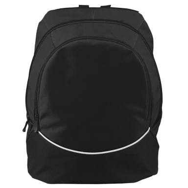 Augusta Sportswear 1915 Tri-Color Backpack in Black/ blk/ wht front view