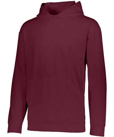 Augusta Sportswear 5506 Youth Wicking Fleece Hoode in Maroon front view