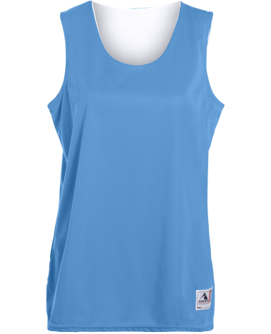 Augusta Sportswear 147 Women's Reversible Wicking  in Columb blue/ wht front view