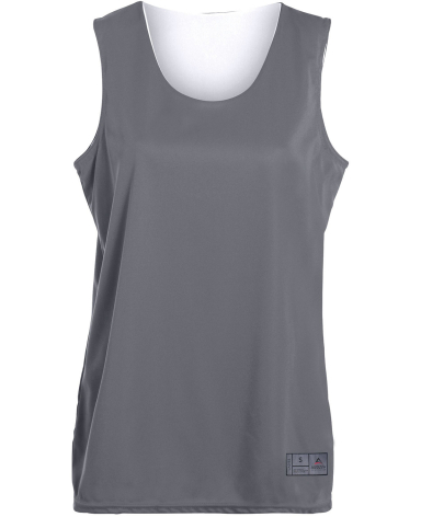 Augusta Sportswear 147 Women's Reversible Wicking  in Graphite/ white front view