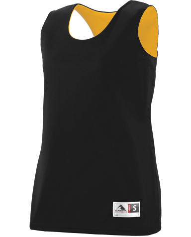 Augusta Sportswear 147 Women's Reversible Wicking  in Black/ gold front view