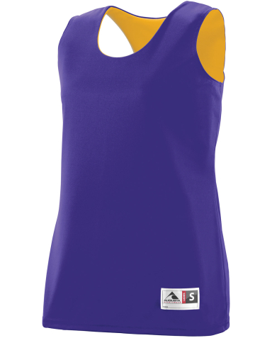 Augusta Sportswear 147 Women's Reversible Wicking  in Purple/ gold front view