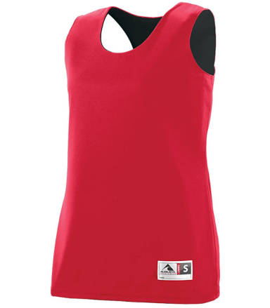 Augusta Sportswear 147 Women's Reversible Wicking  in Red/ black front view