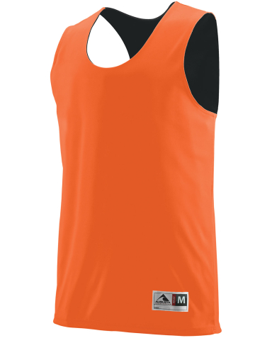 Augusta Sportswear 5023 Youth Reversible Wicking T in Orange/ black front view