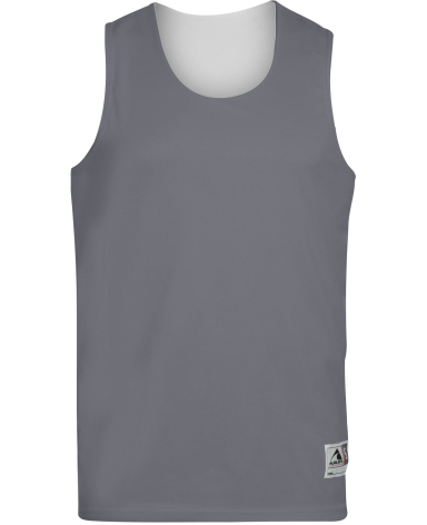 Augusta Sportswear 5023 Youth Reversible Wicking T in Graphite/ white front view