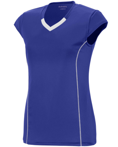 Augusta Sportswear 1219 Girls' Blash Jersey in Purple/ white front view