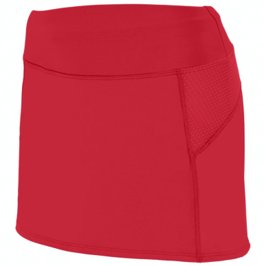 Augusta Sportswear 2421 Girls' Femfit Skort in Red/ graphite front view