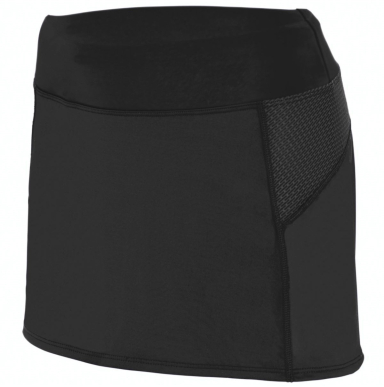 Augusta Sportswear 2421 Girls' Femfit Skort in Black/ graphite front view