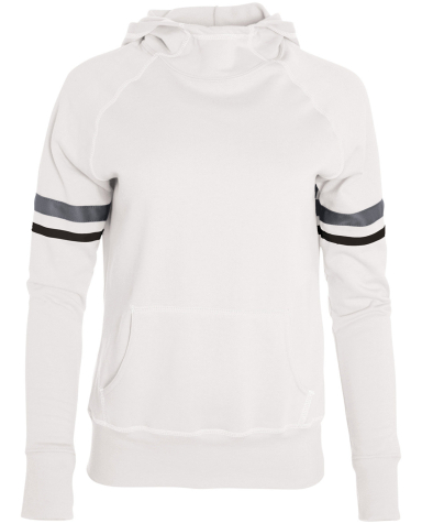 Augusta Sportswear 5440 Women's Spry Hoodie in White/ blk/ grph front view