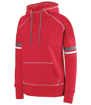 Augusta Sportswear 5440 Women's Spry Hoodie in Red/ white/ grph front view