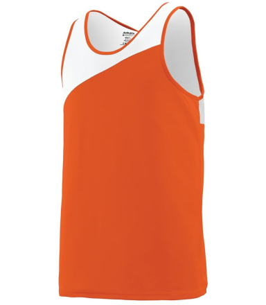 Augusta Sportswear 352 Accelerate Jersey in Orange/ white front view