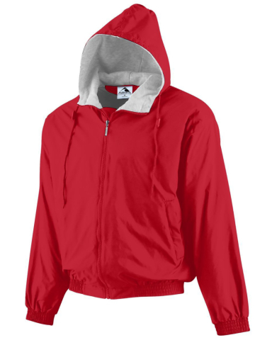 Augusta Sportswear 3281 Youth Hooded Taffeta Jacke in Red front view