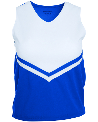 Augusta Sportswear 9111 Girls' Pride Shell in Royal/ wht/wht front view