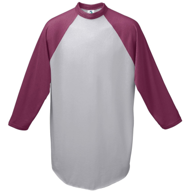 Augusta Sportswear 4421 Youth Three-Quarter Sleeve in Ath hth/ maroon front view