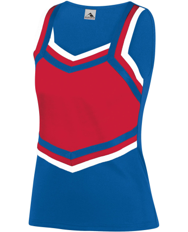 Augusta Sportswear 9141 Girl's Pike Shell in Royal/ red/ wht front view