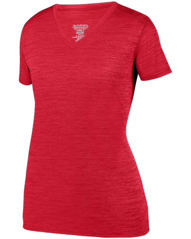 Augusta Sportswear 2902 Ladies Shadow Tonal Heathe in Red front view