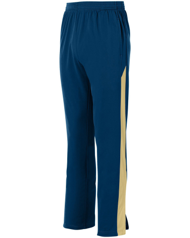 Augusta Sportswear 7760 Medalist Pant 2.0 in Navy/ vegas gold front view