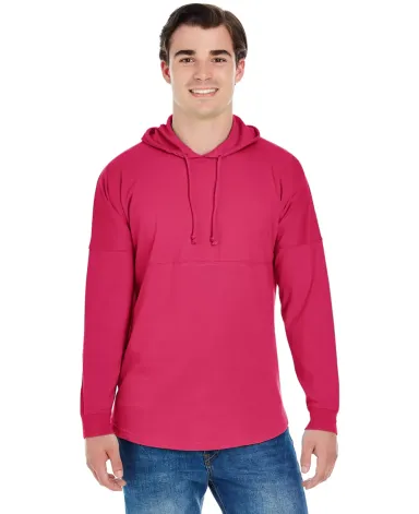 J America 8228 Hooded Game Day Jersey T-Shirt WILDBERRY front view