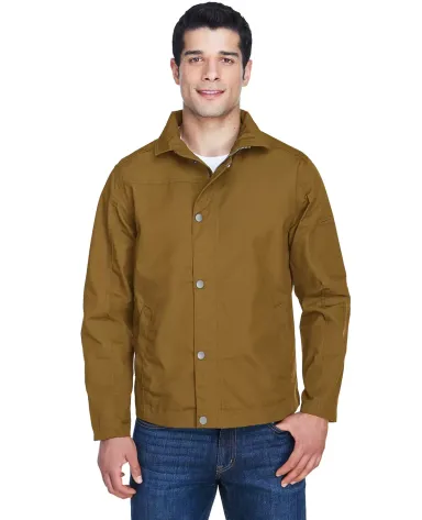 Harriton M705 Men's Auxiliary Canvas Work Jacket DUCK BROWN front view
