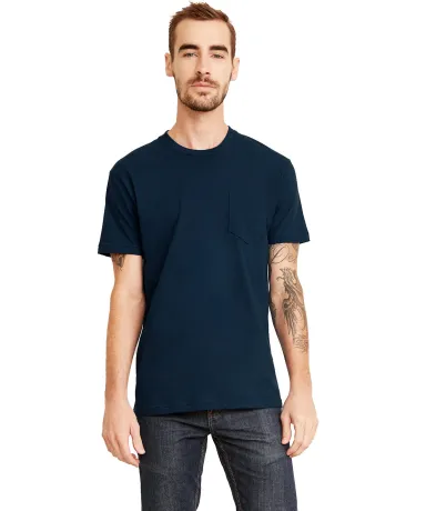 Next Level Apparel 3605 Unisex Pocket Crew in Midnight navy front view