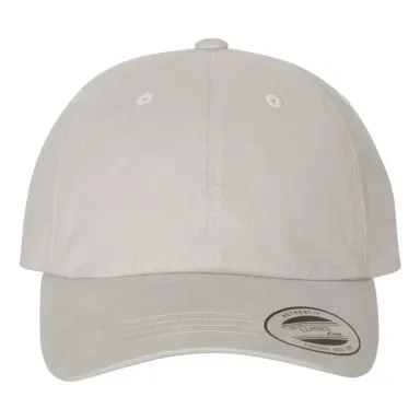 Yupoong 6245PT Peached Cotton Twill Dad Cap LIGHT GREY front view