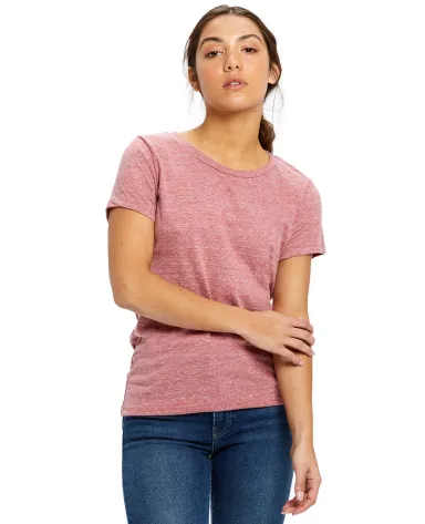 0222 US Blanks Ladies Triblend T-Shirt in Tri red front view