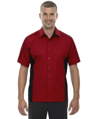 North End 87042T Men's Tall Fuse Colorblock Twill  CLASSIC RED/ BLK front view