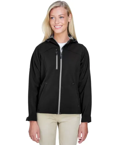 North End 78166 Ladies' Prospect Two-Layer Fleece  BLACK front view