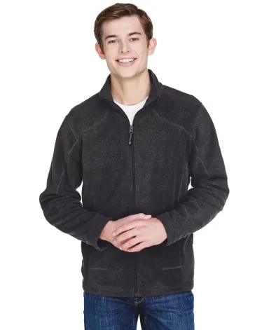 North End 88172 Men's Voyage Fleece Jacket HEATHER CHARCOAL front view
