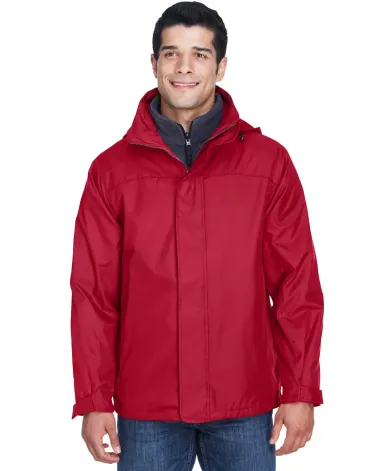 North End 88130 Adult 3-in-1 Jacket MOLTEN RED front view