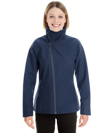 North End NE705W Ladies' Edge Soft Shell Jacket wi NAVY front view