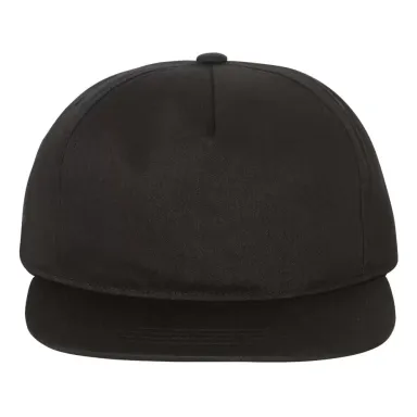 Yupoong-Flex Fit 6502 Unstructured Five-Panel Snap BLACK front view
