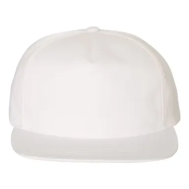 Yupoong-Flex Fit 6502 Unstructured Five-Panel Snap WHITE front view