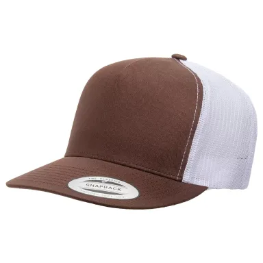 Yupoong-Flex Fit 6006 Five-Panel Classic Trucker C BROWN/ WHITE front view