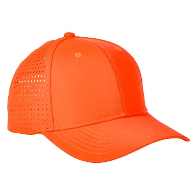Big Accessories BA537 Performance Perforated Cap in Bright orange front view